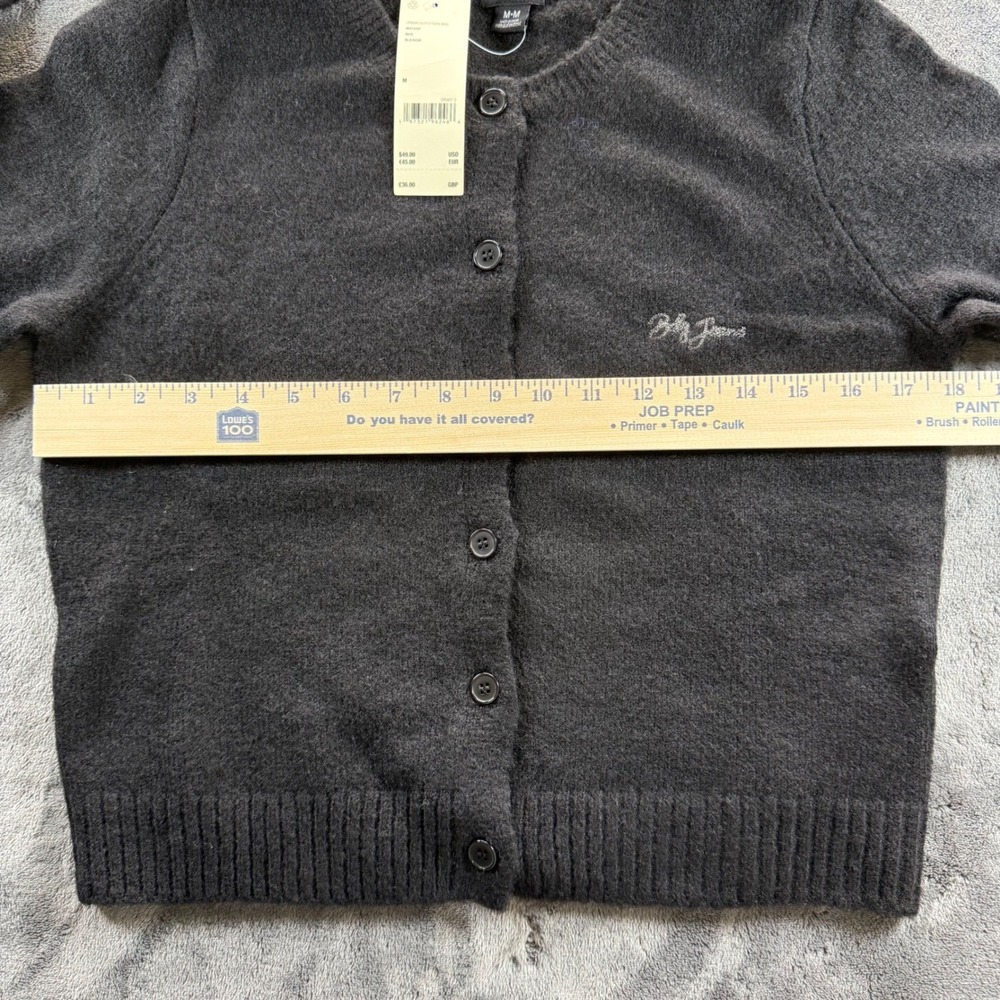 Urban Outfitters BDG Black Fuzzy Button Front Cardigan Sweater Medium - Picture 7 of 8